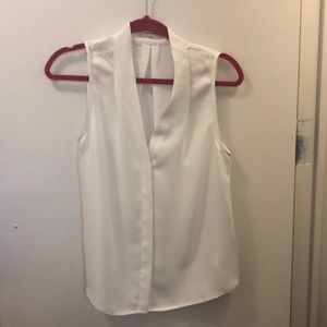 White Babaton V-Neck Blouse